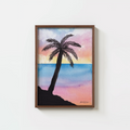 Palm Tree Sunset - Watercolor Nature Print