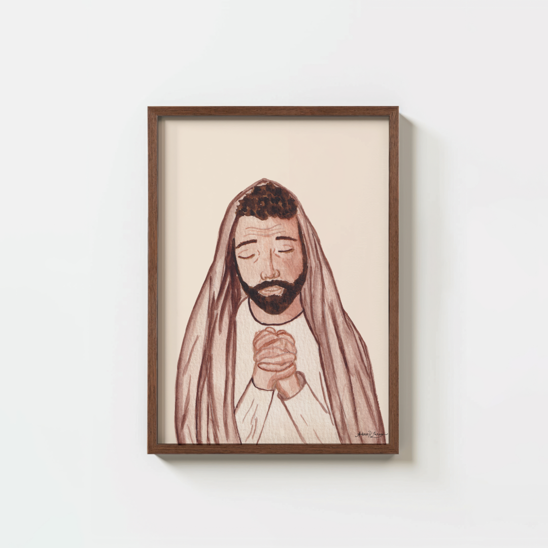 Prayer to the Father - Religious Christ Watercolor Print